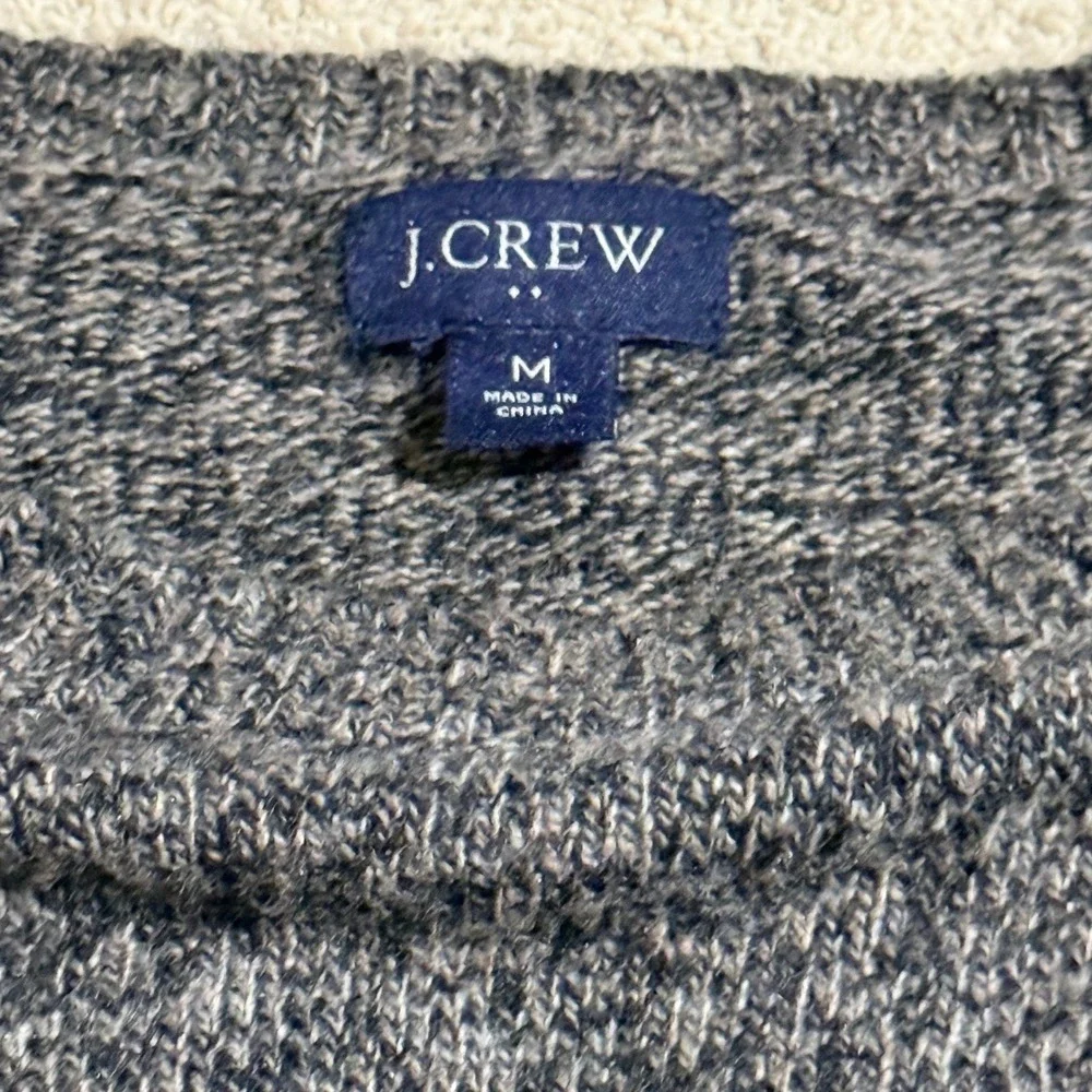 J. Crew Sweater Mens M Gray Marled Lambswool Blend Raglan Crewneck Pullover